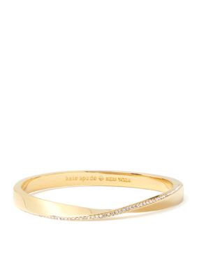 kate spade new york® Gold-Plated Twist Pave Hinged Bangle Cuff Bracelet |  belk