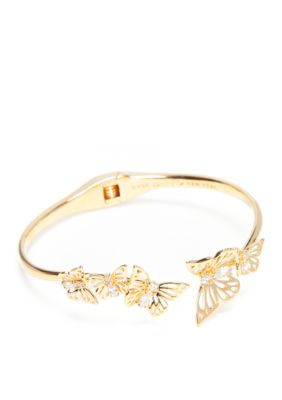 kate spade new york® Gold-Tone Butterfly Open Hinged Cuff Bracelet | belk