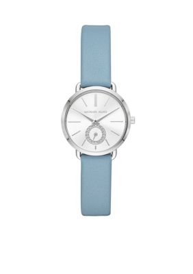 Svække Donau Bageri Michael Kors Women's Stainless-Steel and Pale Blue Leather Portia Watch |  belk