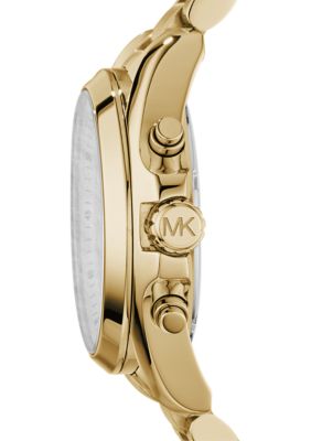 Michael Kors Mid-Size Gold-Tone Stainless Steel Bradshaw Chronograph Watch  | belk
