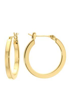 Belk Silverworks 24K Gold Over Silver Square Tube Hoop Earrings | Belk
