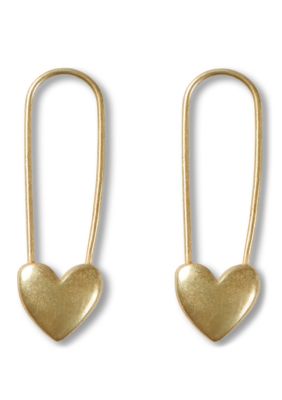 Lucky Brand Gold Tone Safety Pin Earrings