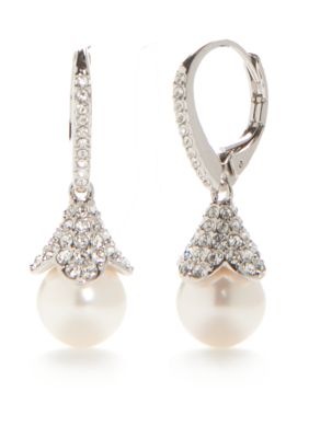 Nadri Silver-Tone Pearl Drop Earrings | belk