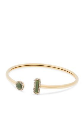 Michael Kors Gold Tone, Green Jade Open Cuff Bracelet | belk