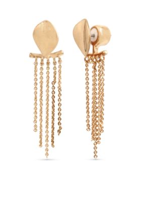 Kenneth Cole Gold-Tone Textured Linear Earrings | belk