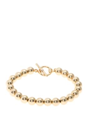 Lauren Ralph Lauren Gold-Tone Bead Flex Bracelet | belk