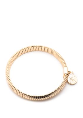 Lauren Ralph Lauren Gold Tone Omega Padlock Stretch Bracelet | belk