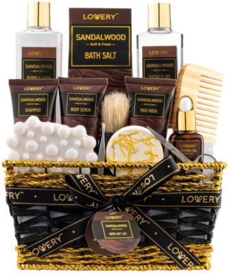 Lovery Deluxe Noir Bath and Body Kit with 24 Karate Gold Bath Bombs - Relaxing Spa Bag - Black