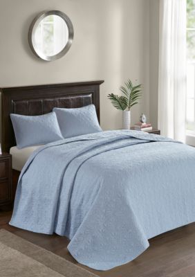 Madison Park Quebec 3 Piece Blue Bedspread Set Belk