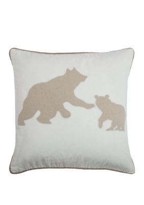 Rizzy Home Bear Mom And Cub Cream Decorative Filled Pillow Belk
