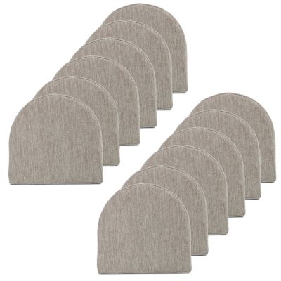 Sweet Home Collection U-Shape Molded Memory Foam Chair Pads With Ties 12 Pack