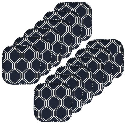 Sweet Home Collection Mirage Hexagonal Print Memory Foam Chair Pads 12 Pack