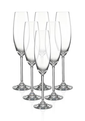 Champagne Flutes Glass Classic Stemware Set of 6, Clear Tall Glass for  Champaign and Wine, Toasting …See more Champagne Flutes Glass Classic  Stemware