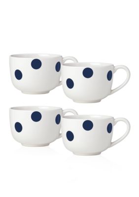 kate spade new york® All in Good Taste Deco Dot Cobalt 4-Piece Latte Mugs |  belk