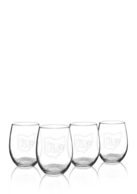 cathys concepts my state stemless wine glasses   uta