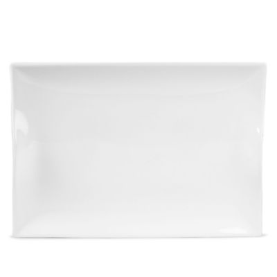 Fitz And Floyd Everyday White By Rectangular Handled Serving Platter, 18-Inch