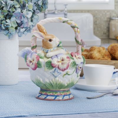 Fitz And Floyd Halcyon Bunny Teapot