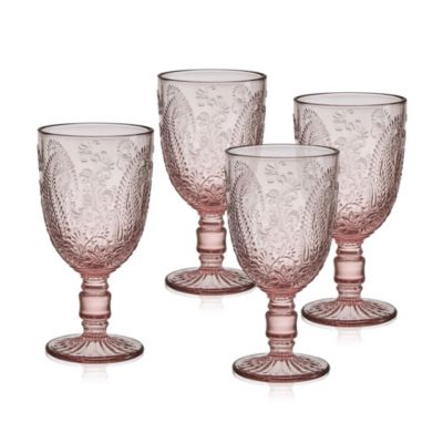 Fitz And Floyd Maddi 10-Ounce Wine Goblet , Set Of 4, Blush