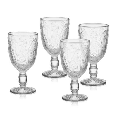 Fitz And Floyd Maddi Wine Goblet, Set Of 4, Clear, 10-Ounce