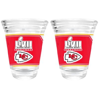 Great American Products Nfl Super Bowl Champ 2Pc Party Shot Glass Set - Kansas City Chiefs