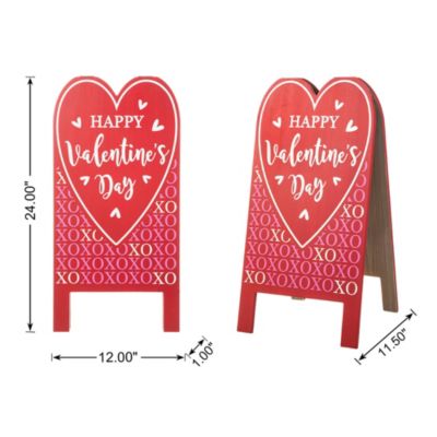 Glitzhome 35.75 H Valentine's Wooden Heart Love House Porch Decor - Multi