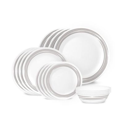 Corelle Brushed Silver 16Pc Dinnerware Set