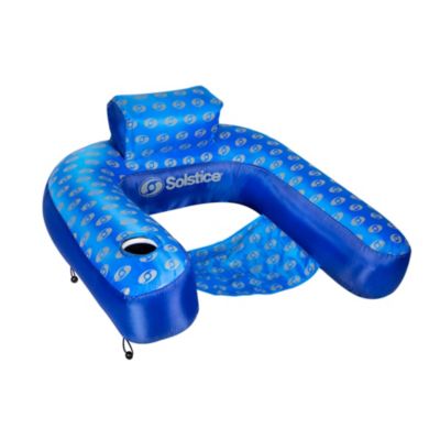 Pool Central 39-Inch Inflatable Blue And White Swimming Pool Swirled Pattern Loop Lounger Chair