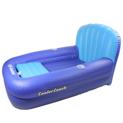 Swim Central 54-Inch Inflatable Blue Swimming Pool Lounger With Ice Cooler
