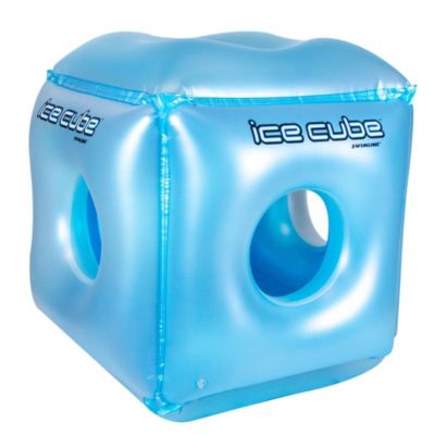 Swim Central 49"" Blue Inflatable Ice Cube Habitat Swimming Pool Float