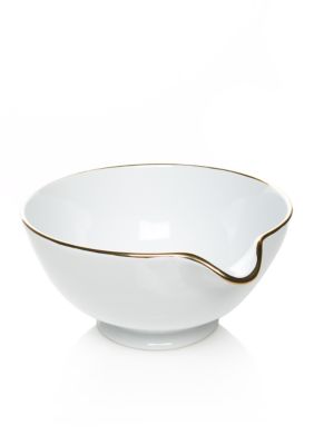 Biltmore® Gilded Ceramic Pedestal Mixing Bowl with Spout | belk