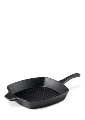 Home Basics 10 in. Pre-Seasoned Cast Iron Square Grill Pan HDC94613 - The  Home Depot
