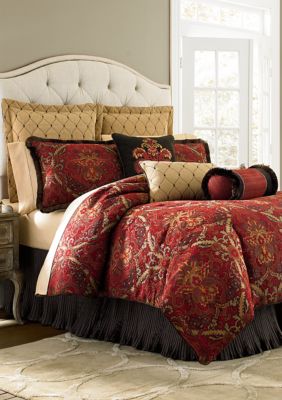 king comforter sets red with blue floral