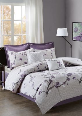 Madison Park Madison Park Holly Cotton Comforter Set Purple Belk