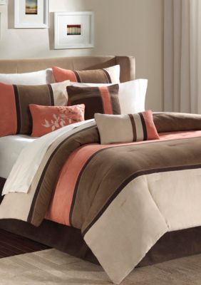 coral and brown bedroom ideas