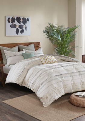 Ink Ivy Nea 3 Piece Printed Duvet Cover Set With Trims Belk