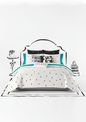 Kate Spade New York Deco Dot White King Comforter Set 110 In X