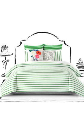 kate spade new york® Harbor Stripe Picnic Green Comforter Set | belk