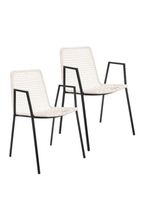 Safavieh Set Of 2 Wynona Leather Dining Chairs