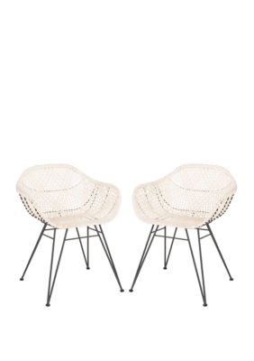 Safavieh Set Of 2 Jadis Leather Dining Chairs