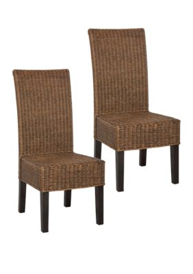 Safavieh Set Of 2 Arjun Wicker Dining Chairs