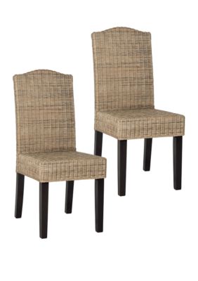 Safavieh Set Of 2 Odette Wicker Dining Chairs