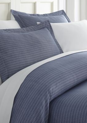Luxury Inn Premium Ultra Soft Blue Diamond Pattern Duvet Cover Set