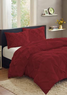 Sweet Home Collection Luxury 3 Piece Pinch Pleat Pintuck Duvet