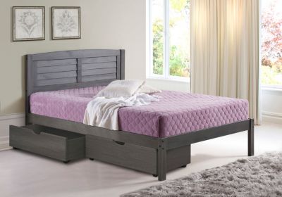 Donco Kids Full Louver Bed With Under Bed Drawers