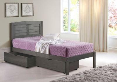Donco Kids Twin Louver Bed With Under Bed Drawers