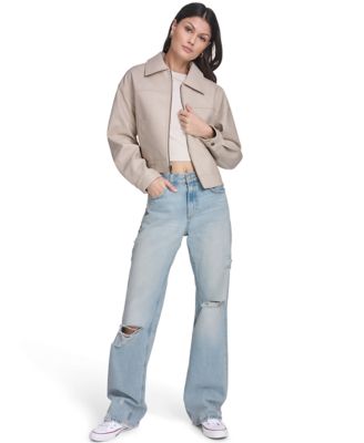 Levi's Women's Relaxed Fit Faux Leather Zip Front Jacket