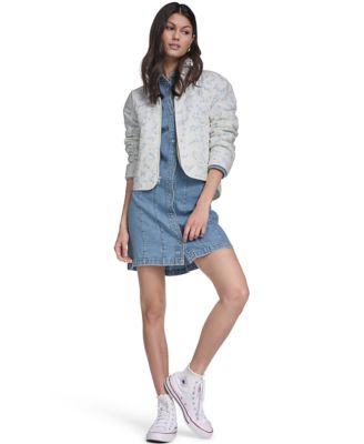 Levi's Women's Diamond Quilted Cotton Jacket, White, Large