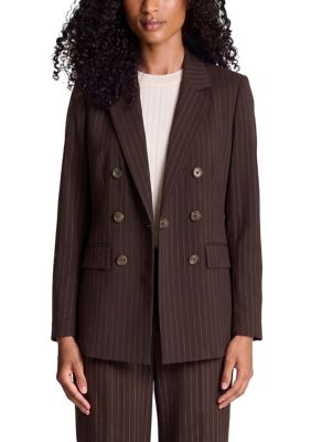 Kenneth Cole Reaction Women's Double Breasted Pinstripe Jacket