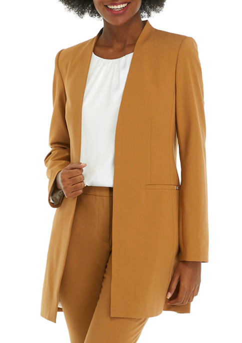 Calvin Klein Womens Relaxed Open Front Jacket