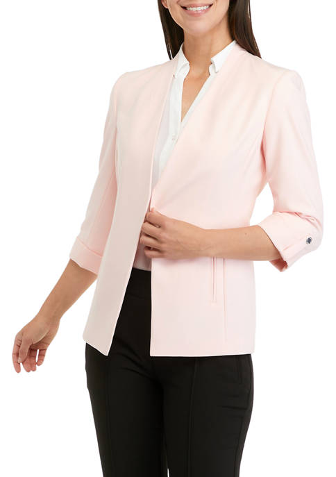 Calvin Klein Womens Open Front Asymmetrical Jacket